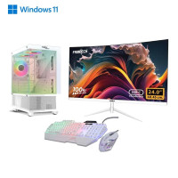 Prebuild PC Full Set | AMD Ryzen 5 5600G| 8GB Ram | 500GB SSD | 500W SMPS | RGB Gaming Cabinet | 24inch Curved Monitor | Gaming Keyboard Mouse | with 3 Year Warranty